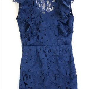 Saylor x Free People blue navy belle lace dress